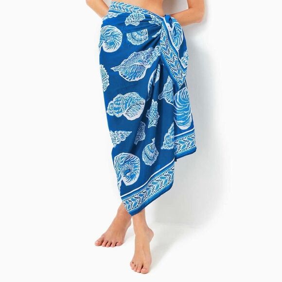 NWT Lilly Pulitzer Sharol Pareo Swim Cover Up in Barton Blue - One Size - Picture 1 of 8